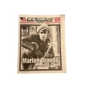 New York Post July 3 2004 Marlon Brando 1924-2004 Obituary Tribute Newspaper